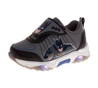 Chaussures lumineuses à LED pour garçons Sonic MonsterJam Spiderman Mickey Paw Patrol Toy Story TMNT Baskets pour enfants (tailles : 5-10 tout-petits/11-12 pour petit enfant), Noir/gris, 26 EU