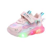 Chaussures Lumineuses LED pour Filles, Chaussures de Marche pour Tout-Petits, Chaussures décontractées pour Enfants et bébés Noir Fille