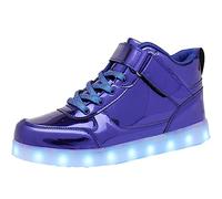 Chaussures lumineuses unisexes à LED avec chargement USB - Chaussures montantes pour homme et femme - Baskets clignotantes, bleu, 41 1/3 EU