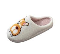 Chaussures Maison Femme - Embroidered Chausson Pantoufles avec Semelle en Caoutchouc Chaussons Couleur Pure Pantoufle Cartoon Animaux Chausson Mousse À Mémoire Pantoufles