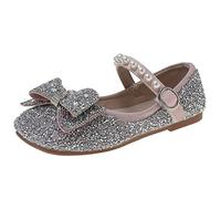Chaussures Mary Jane à paillettes pour fille - Chaussures de fête à talons bas - Chaussures de princesse scintillantes à enfiler - Ballerines plates pour petites filles - Mocassins Mary Jane pour fête