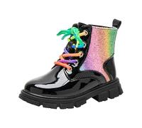 Chaussures Mary Jane à semelle épaisse pour filles - Jolies paillettes - En cuir - Imperméables - Pour adolescentes et enfants - Chaussures de marche antidérapantes - Chaudes et respirantes, Noir , 30