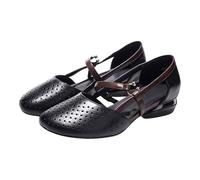 Chaussures Mary Jane pour femme avec talon, chaussures d'affaires, chaussures en cuir à talon bloc, confortables, élégantes, largeur H, chaussures avec boucle, chaussures habillées légères pour les