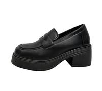 Chaussures Mary Janes à plateforme pour femmes Chaussures à plateau souple Escarpins habillés avec semelle épaisse Mocassins Chaussures à plateforme chunky Chaussures habillées uniformes en cuir verni