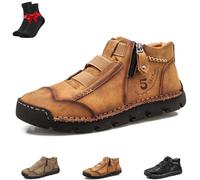 Chaussures Matufit for Homme, Mocassins orthopédiques Matufit, Chaussures orthopédiques en Cuir imperméables(Brown,40 EU)