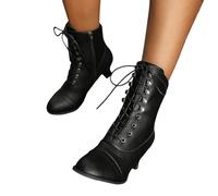 Chaussures médiévales pour femme - Élégantes et vintage - Confortables - Bottines rétro à lacets - Style Renaissance - Décontractées - Bottes à lacets antidérapantes - Bottes de cowboy - Bottes de