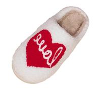 Chaussures médiévales pour femme - Hiver - Saint-Valentin - Coton - Chaussons d'intérieur - Pour la maison - En peluche - Chaudes - Jaune - Ballerine, rouge, 41 EU