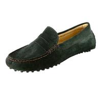 Chaussures mocassin femme de ville en cuir daim vert foncé MV105 38 39