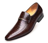 Chaussures Modernes pour Hommes en Cuir Chaussures de Danse Latine et Salon équipement d'entraînement en Salle Souliers élégants et Confortables (Brown, 46)
