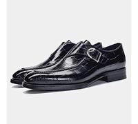 Chaussures moine pour hommes,Chaussure de robe officielle de banquet de fête Bureau de travail chaussures en cuir d'affaires,Black-43/UK 8.5/US 9