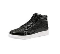 Chaussures montantes à paillettes pour homme, chaussures de danse clignotantes à la mode, chaussures chaudes, bottes de ski décontractées à fond plat, légères et antidérapantes, chaussures de sport à
