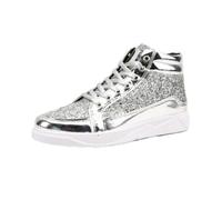 Chaussures montantes à paillettes pour homme, chaussures de danse clignotantes à la mode, chaussures chaudes, bottes de ski décontractées à fond plat, légères et antidérapantes, chaussures de sport à