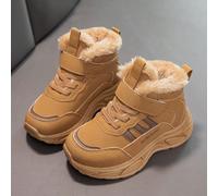 Chaussures montantes légères pour enfants, doublées thermiques, baskets de course pour filles écolières, bottes courtes fourrées à scratch anti-dérapant pour garçons d'âge moyen à grand, Baskets épais