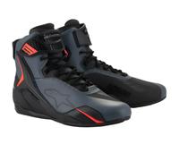 Chaussures moto Alpinestars Faster-4 noir gris rouge fluo