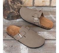 Chaussures mules pour hommes du printemps à l'été, nouvelles mocassins vintage à enfiler, chaussures décontractées et souples, mules à bout fermé avec bride réglable, disponibles en version doublée th