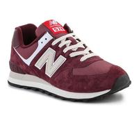 Chaussures - NEW BALANCE - 574 Cerise - Homme - Adulte - Rouge - Cuir - Plat - Lacets 42,5