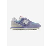 Chaussures New Balance 574 Hook And Loop lilas gris blanc junior - 35