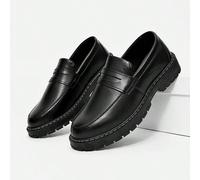 Chaussures noir épaisses et antidérapantes pour hommes, chaussures plates résistantes pour étudiants, chaussures de bureau formelles, mocassins minimalistes et décontractés, bottes de travail chic et 