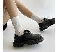 Chaussures noires pour femmes de type babies, avec une semelle épaisse, simples et élégantes. Conviennent pour l'uniforme scolaire japonais, toutes saisons, Saint-Valentin CN35,CN36,CN37,CN38,CN39,CN4