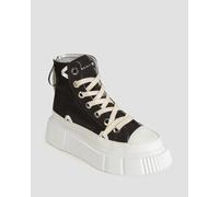 Chaussures Noires Pour Femmes Inuikii Matilda Canvas High 23 30103024-201 40