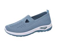 Chaussures Orthopédique Femme Été Confort Chic Basket sans Lacets Mains Libres Légère Respirante Soulagement des Pieds Semelle Antidérapante Marche Sneakers (Blue, 40)