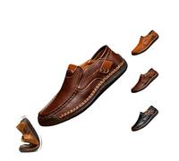 Chaussures Orthopédiques, Chaussures pour Hommes, Chaussures Habillées en Cuir Décontractées, Chaussures Bateau Décontractées pour La Marche (Dark Brown,44)