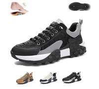Chaussures orthopédiques confortables AMOUSD pour homme 2024, chaussures décontractées avec coussin d'air, confortables, respirantes, antidérapantes, semelle épaisse, chaussures de course, Noir , 44