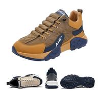 Chaussures orthopédiques confortables pour homme, imperméables, Air AIP, pour la marche, chaussures confortables, larges, chaussures neutres pour la course, kaki, 42 EU