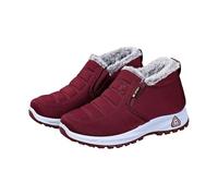 Chaussures orthopédiques doublées d'hiver antidérapantes pour femme | Bottes de neige chaudes, légères et confortables, bottes à enfiler larges à tige courte pour personnes âgées