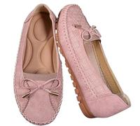 Chaussures orthopédiques en cuir pour femme, à enfiler, confortables, légères, respirantes, soutien esthétique, rembourrage, rose, 42.5 EU