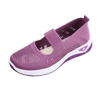 Chaussures orthopédiques en maille respirante et douce pour femme - Mains libres - Chaussures Mary Jane - Baskets pour la marche infirmière - Avec soutien de la voûte plantaire - Mocassins légers et