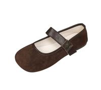 Chaussures Orthopédiques Femme Mary Jane Confortables à Enfiler Largeur Large Bout Rond Fermé avec Bride pour Les Jours (Brown, 42)