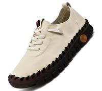 Chaussures orthopédiques for Femmes, Mocassins à Fond Plat antidérapant à tête Ronde, Mocassins en Cuir Souple à Tendon de bœuf, Nouvelle Collection 2024 (Color : White, Size : 39)