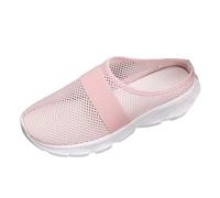 Chaussures orthopédiques pour femme - Avec coussin d'air - À l'arrière - Ouvertes - Pour diabétiques - En maille respirante - Avec coussin d'air - À enfiler - Chaussures de marche en plein air, Rose