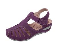 Chaussures orthopédiques pour femme - Confortables - Pour l'été - Avec support de la voûte plantaire - Sandales de trekking - Sandales compensées fermées à l'avant - Largeur légère - Sandales en H
