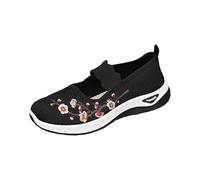 Chaussures orthopédiques pour femme - Largeur H - Chaussures de marche pour femme - Légères et confortables - Chaussures de course à enfiler - Chaussures en tissu confortables pour diabétiques