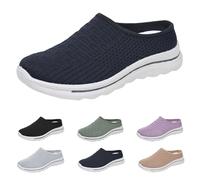 Chaussures orthopédiques pour femme - Sandales fermées à l'avant - Chaussures ergonomiques larges en H - Chaussures de marche d'été à enfiler - Sabots respirants - Chaussures d'été confortables, bleu