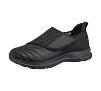 Chaussures orthopédiques pour homme avec ouverture extra large pour pied gonflé - Fermeture facile - Coupe large - Baskets légères pour pieds enflés et fasciite plantaire, Noir , 45 EU
