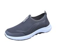 Chaussures orthopédiques pour homme Chaussures de sport en maille sans lacets pour marcher Chaussures confortables et légères Sandales Pales respirantes et antidérapantes, gris, 40 EU