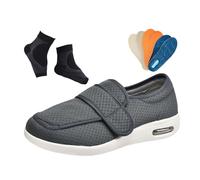 Chaussures Orthopédiques Pour Hommes Diabétiques, Chaussures Orthopédiques Ajustables Et Respirantes Pour Personnes Âgées Diabétiques Soulageant Les Douleurs Et Les Gonflements Des Pieds(Dark Gray,40