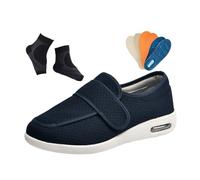 Chaussures Orthopédiques Pour Hommes Diabétiques, Chaussures Orthopédiques Ajustables Et Respirantes Pour Personnes Âgées Diabétiques Soulageant Les Douleurs Et Les Gonflements Des Pieds(Dark blue,40