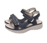 Chaussures ouvertes pour femme avec talon compensé, sportives, d'été, à bande avec fermeture Velcro réglable, semelle antidérapante et semelle souple, légères et confortables, chaussures décontractées