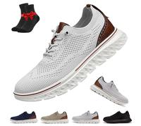 Chaussures Oxford Calmeara for Hommes, à Enfiler, Mains Libres, avec Soutien de la voûte Plantaire, Ultra-Confortables et légères, Bout Large(Grey,47 EU)