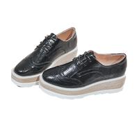 Chaussures Oxford Confortables pour Femmes et Filles, Chaussures à Semelle compensée à Lacets, pour Le Travail Quotidien, Le Bureau et Les Affaires, Robe Formelle