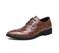 Chaussures Oxford for homme en cuir verni à motif floral, bout pointu, lacets, chaussures habillées formelles for mariages, affaires et événements spéciaux(Brown,39 EU)