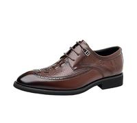 Chaussures Oxford for homme, respirantes, en cuir véritable, à lacets et antidérapantes, idéales for les mariages, événements professionnels décontractés tenues cérémonie élégantes(Brown,39 EU)