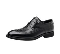 Chaussures Oxford for homme, respirantes, en cuir véritable, à lacets et antidérapantes, idéales for les mariages, événements professionnels décontractés tenues cérémonie élégantes(Black,44 EU)