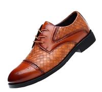 Chaussures Oxford for hommes, en cuir luxe, à lacets, respirantes, avec semelle antidérapante, basses, idéales for les occasions formelles comme les uniformes et les bals fin d'année.(Brown,43 EU)