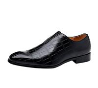 Chaussures Oxford formelles pour homme - Chaussures derby à bout pointu - Chaussures de mariage à talon bas - En cuir synthétique - Mocassins tendance et confortables à porter toute la journée, Noir