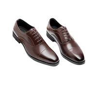 Chaussures Oxford habillées à Bout Droit et Cousu for Homme, en Cuir Espagnol, à Lacets, à Bout Rond, antidérapantes, à Talon Bas, for l'extérieur et Les Affaires(Brown,39 EU)